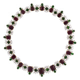 Estate Garnet, Tourmaline & Diamond Link Necklace