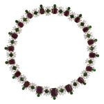 Estate Garnet, Tourmaline & Diamond Link Necklace