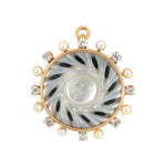 Estate Victorian Diamond & Pearl Locket Pin Pendant