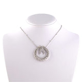 Diamond Bow Wreath Pendant Necklace