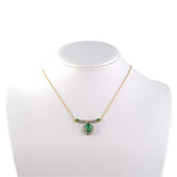 Emerald Pear-Shape & Diamond Cluster Pendant Necklace