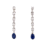 Estate Diamond & Sapphire Stiletto Drop Earrings