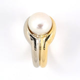 Elan Pearl Split Gold Ring