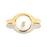 Elan Pearl Split Gold Ring