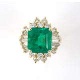 Colombian Emerald & Diamond Cluster Ring