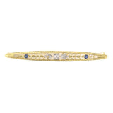 Art Deco Sapphire & Diamond Filigree Bar Pin