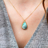Boulder Opal Mystical Feather Pendant Necklace