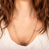 Aquamarine & Morganite Woven Necklace