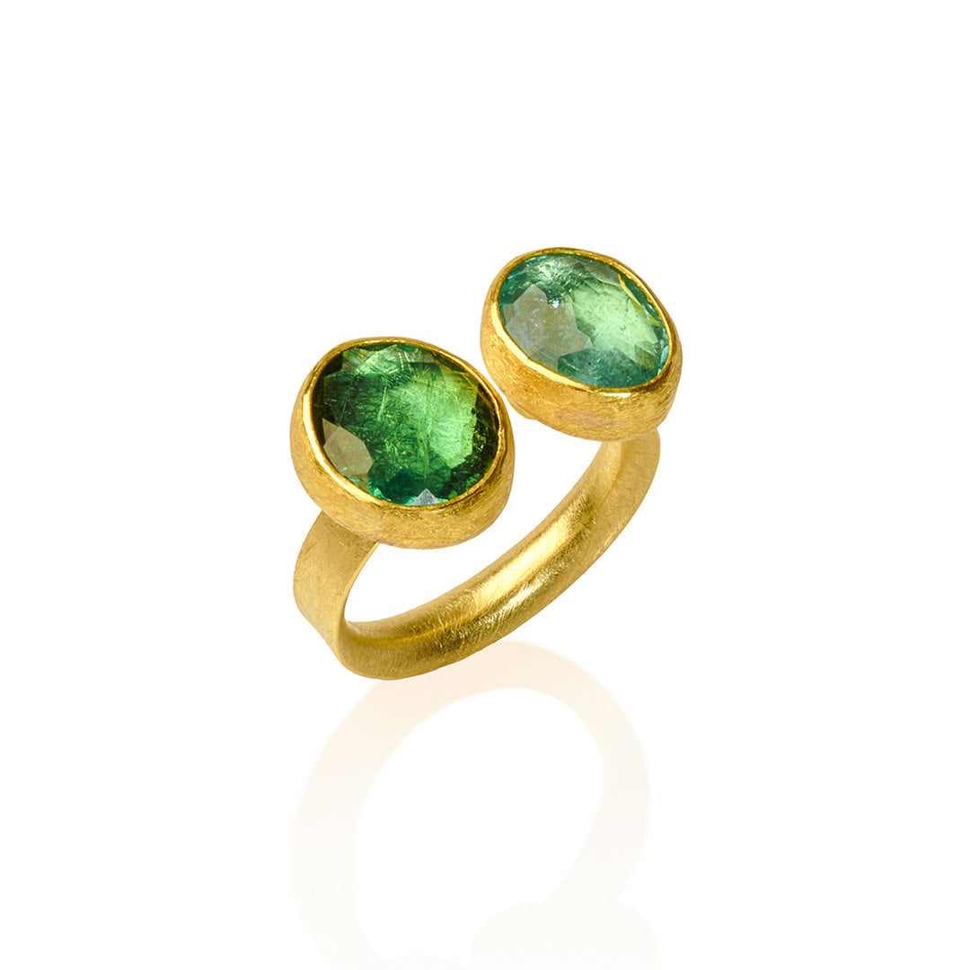 Petra Class Studio Green Tourmaline Rose-Cut Oval Ring