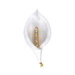 Estate Victorian Diamond & White Enamel Calla Lily Pin