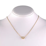 Diamond Solitaire Scalloped Pendant Necklace
