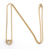 Diamond Solitaire Scalloped Pendant Necklace