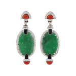 Estate Art Deco-Style Green Jadeite Drop Earrings