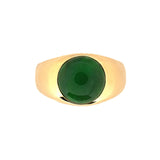 Green Jadeite French Gypsy Gents Ring