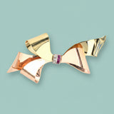 Retro Diamond & Ruby Bow Pin