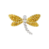 Yellow Sapphire & Diamond Dragonfly Pin