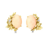 Honora Coral & Diamond Branch & Leaf Earrings