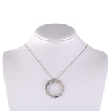 Art Deco Diamond & Sapphire Circle Wreath Pendant Necklace