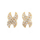 Diamond Pavé-Set 'X' Earrings