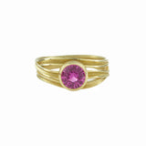 Pink Sapphire Three Ribbon Ring