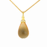 Citrine Briolette Drop Pendant Necklace