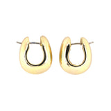 Gold U-Shaped Hoop Earrings