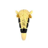 Webb Ruby & Black Enamel Bull's Head Ring