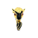 Webb Ruby & Black Enamel Bull's Head Ring