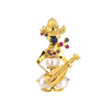 Ruby, Sapphire & Pearl Latino Guitar Player Pin