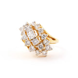 Diamond 3-Row Tiered Twist Ring