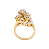 Diamond 3-Row Tiered Twist Ring