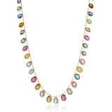 Multicolor Sapphire Fringe Necklace