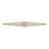 Edwardian Diamond Geometric Openwork Bar Pin