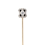 Art Deco Tiffany Diamond & Onyx Pinched-Center Stick Pin