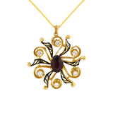 K. Goldschmidt Diamond & Garnet Pinwheel Pendant Necklace