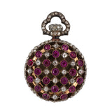Victorian Tiffany Diamond & Ruby Pendant Watch