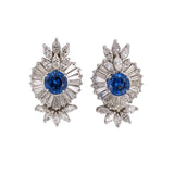 Sapphire & Diamond Tiered Cluster Earrings