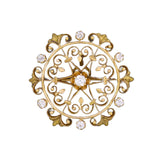 Victorian Diamond 6-Section Scroll Pin/Pendant