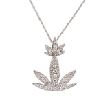 Diamond Double Leaf Drop Pendant Necklace