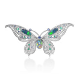 Opal, Diamond, Sapphire & Emerald Butterfly Brooch