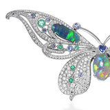 Opal, Diamond, Sapphire & Emerald Butterfly Brooch