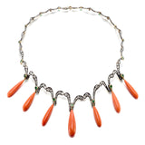 Coral, Diamond & Tsavorite Guardians Necklace