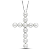 Pearl Cross Pendant Necklace