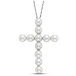 Mastoloni Pearl Cross Pendant Necklace