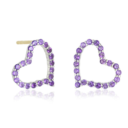 Amethyst Heart Earrings