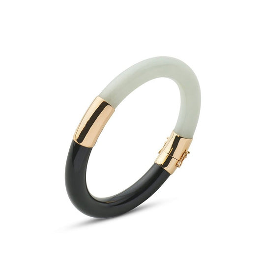 Gump's Signature Pacific Bangle in Black & White Jade