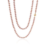Pink Pearl & Gold Long Necklace