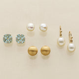 Aquamarine and Diamond Quadrille Stud Earrings