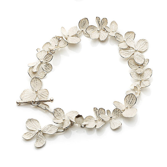 John Iversen White Silver Hydrangea Bracelet