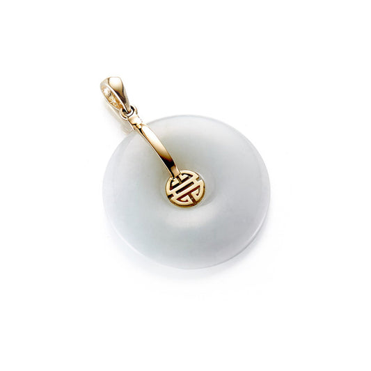 Gump's Signature White Jade Pi Pendant